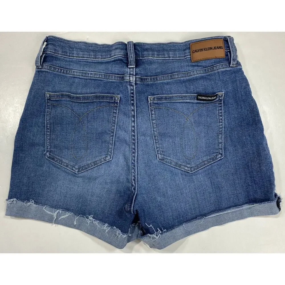 Calvin Klein Shorts Denim Sz 6 High Rise Blue Jean